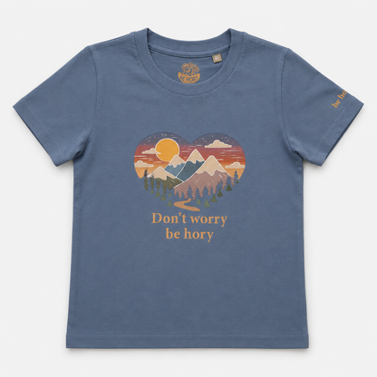 Srdce - Don't worry be hory - Dětské tričko z bio bavlny