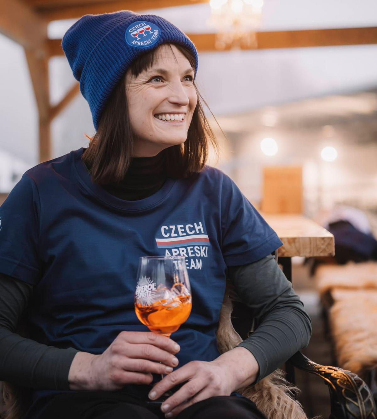 Czech Aprèski Team – dámské tričko, Námořnická modrá