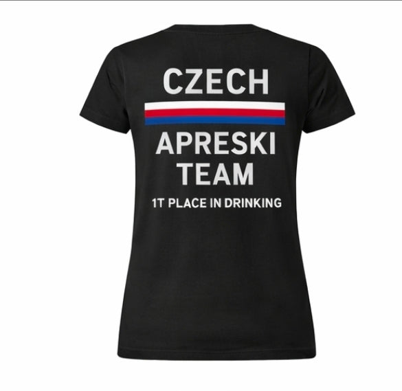 Czech Aprèski Team – dámské tričko, Černá