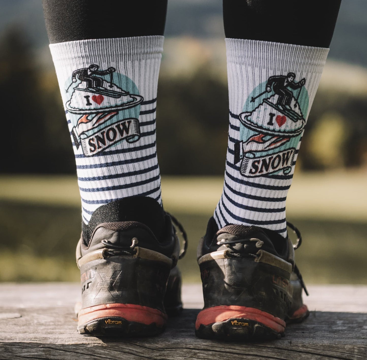 Ponožky s merinem I love snow