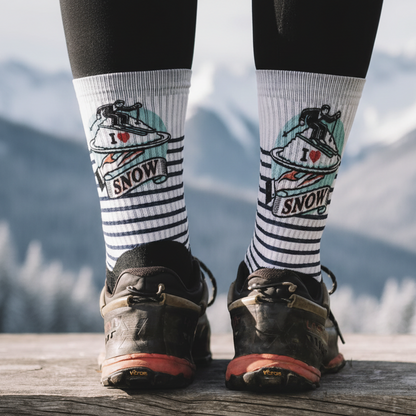 Ponožky s merinem I love snow