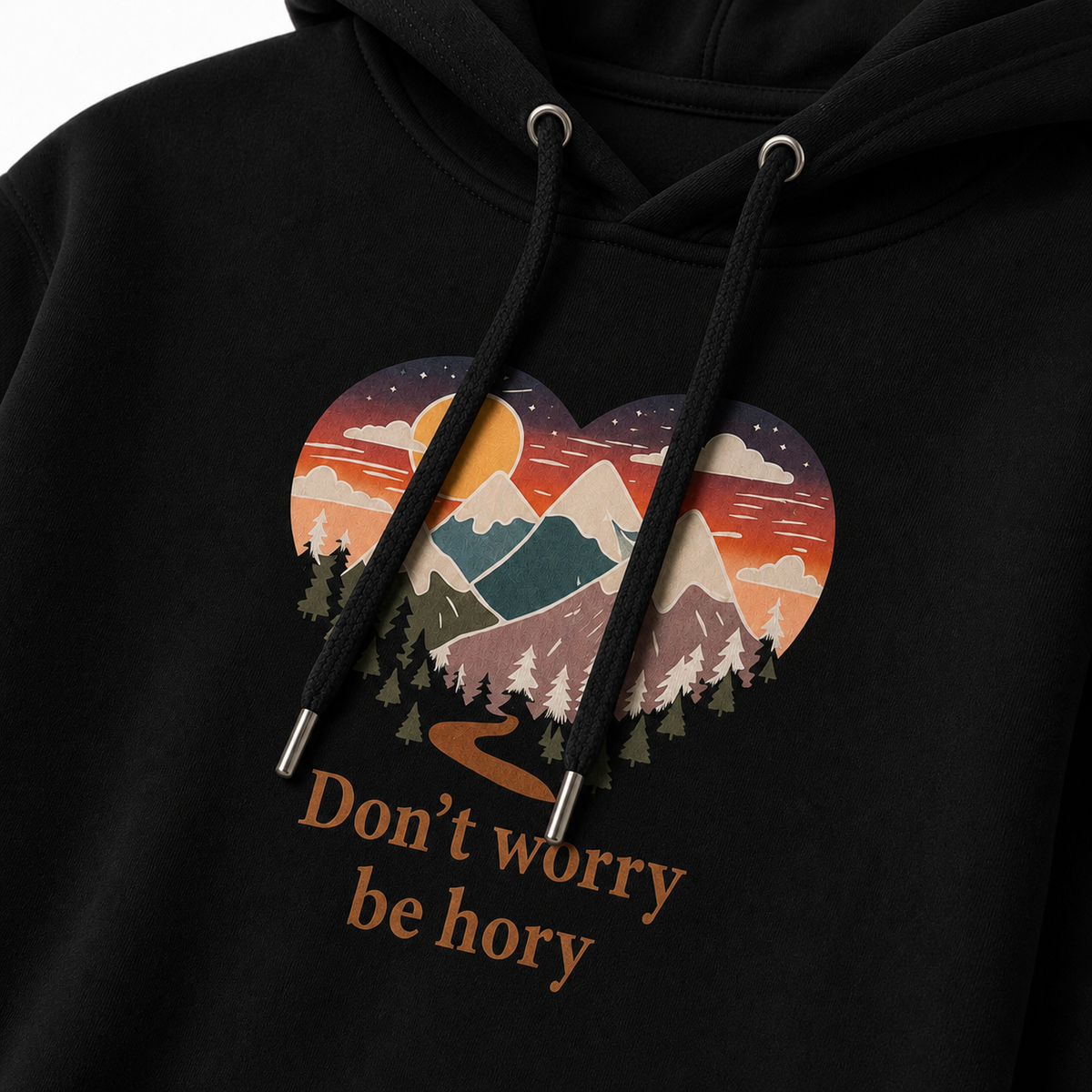Don't worry be hory® Srdce – Dámská mikina s kapucí