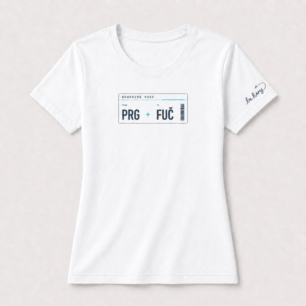 PRG ✈️ FUČ – Dámské cestovatelské tričko