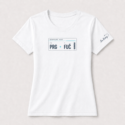 PRG ✈️ FUČ – Dámské cestovatelské tričko