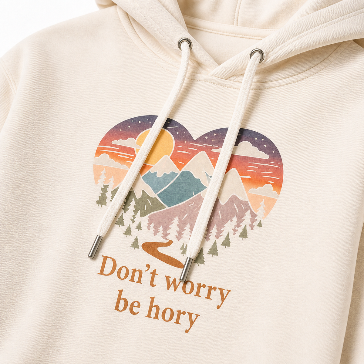 Don't worry be hory® Srdce – Dámská mikina s kapucí