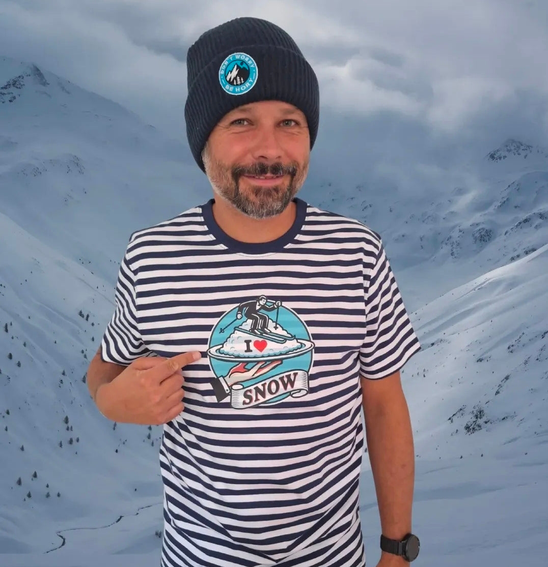 Unisex tričko - I love snow pruhované