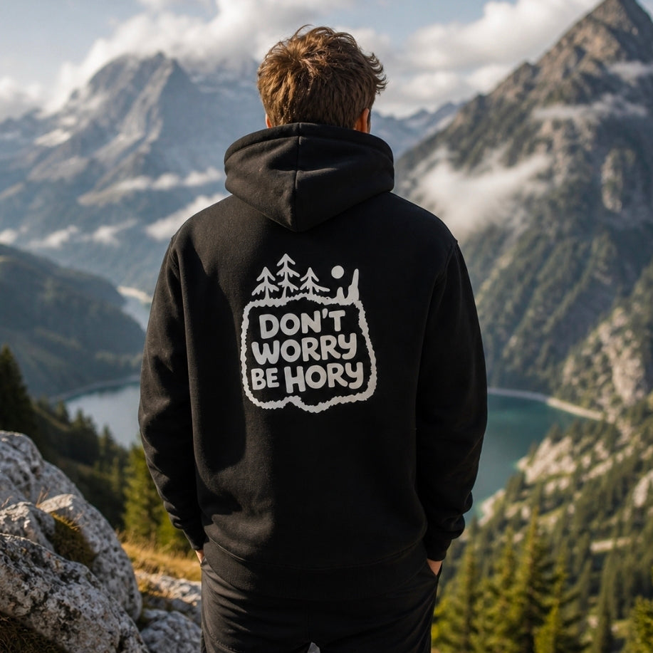 Don't worry be hory® Shishka – Pánská mikina s kapucí