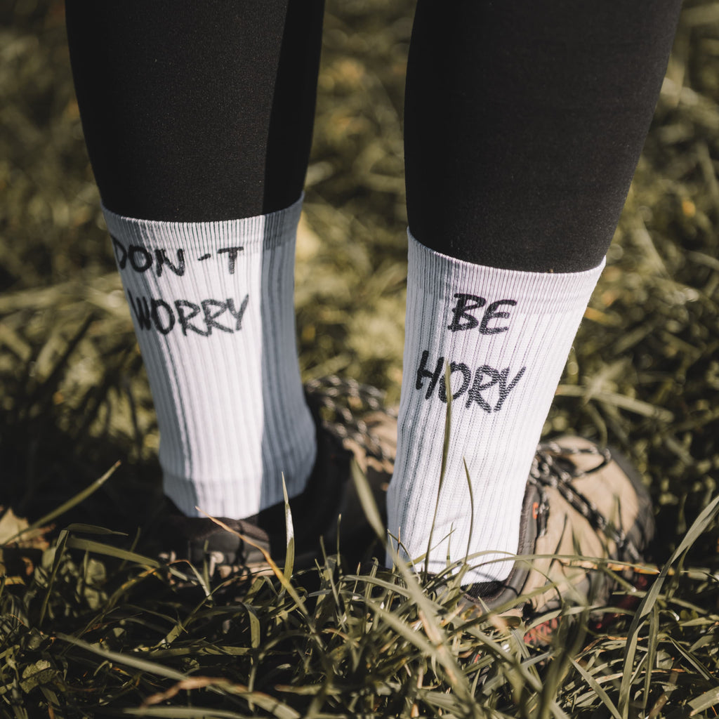 Don't worry be hory® – Ponožky bíločerné